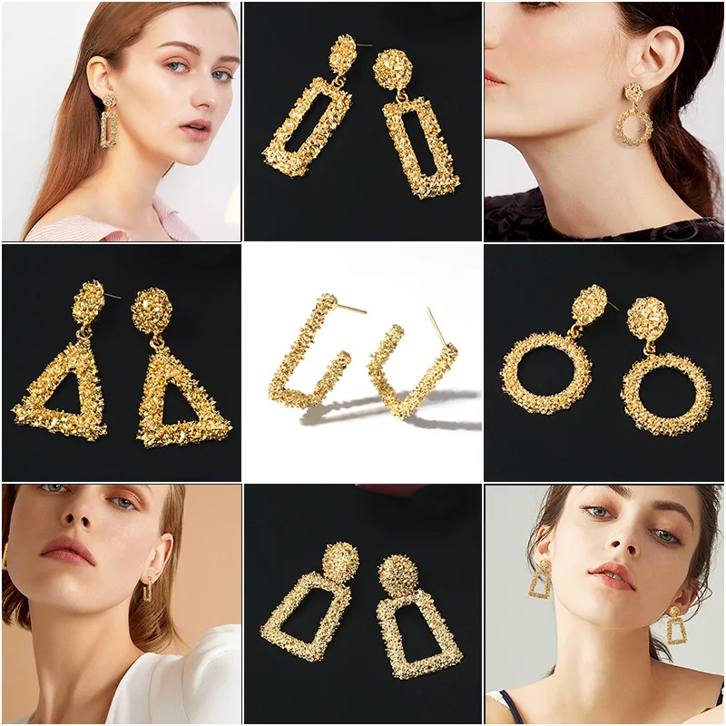 Модные эффектные Винтажные висячие серьги VCORM золотого и серебряного цвета для