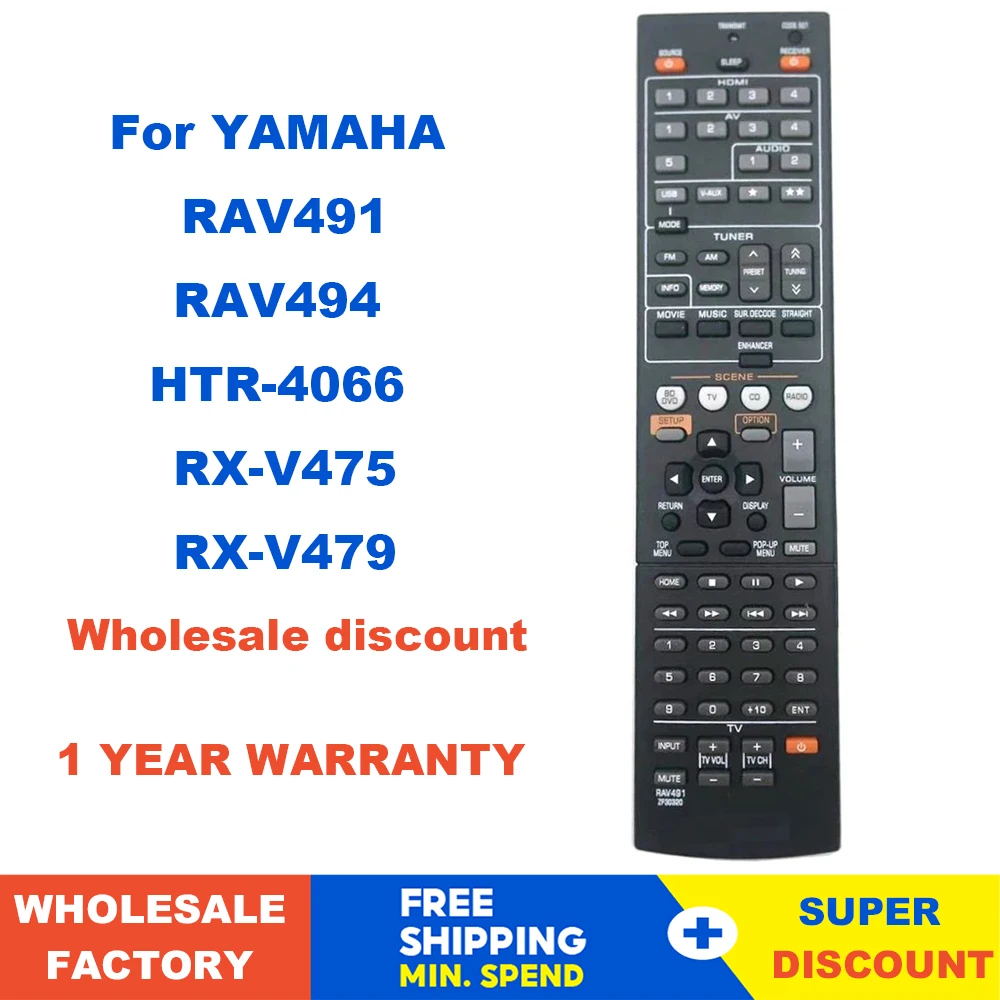 Новый RAV491 ZF30320 пульт дистанционного управления для YAMAHA RAV494 HTR-4066 RX-V475 av-ресивер
