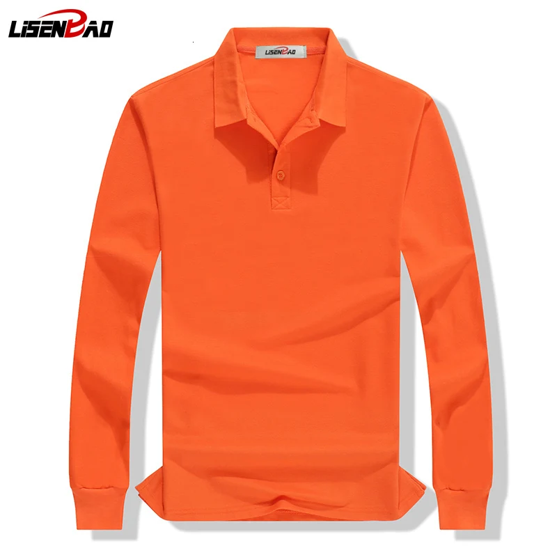 LiSENBAO брендовая одежда новая мужская рубашка поло мужская деловая и повседневная однотонная мужская рубашка поло с длинным рукавом дышащая футболка-поло 1780