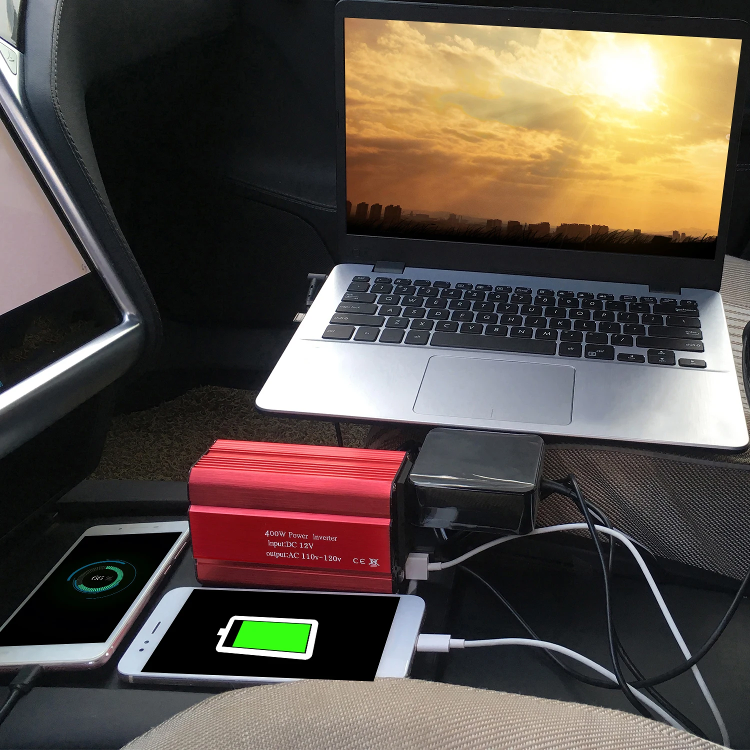Автомобильный инвертор 4 USB автомобильный переходник преобразователь питания универсальная Модифицированная синусоида 400 Вт DC 12 В до 110 В AC