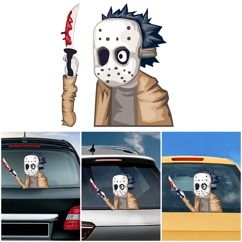 

2020 Car Sticker Waterproof Car Back Rear Window Decal Vinyl Sticker Horror Halloween Decor Scary Wiper Sticker Pumpkin Wiper