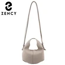 

Zency Genuine Leather Winter Women Fashion Designer Shoulder Bag Small Hobos Luxury Crossbody Bag Female Knot Strap Handbag Girl