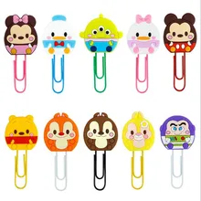 Лидер продаж, 1 шт., высококачественный мягкий силиконовый мультяшный персонаж Микки Минни Мишка Маргаритка, Закладка, бумага, зажим для школы, офиса