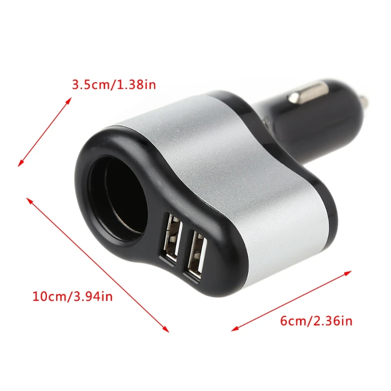 Универсальное автомобильное зарядное устройство с двумя usb-портами с гнездом прикуривателя 12 V-24 V 120W