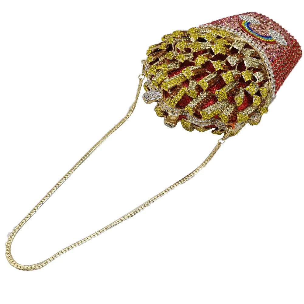Minaudiere сумки с кристаллами, дизайнерские Стразы, картофель фри, чипсы, клатч, сумки для женщин, кошелек, Свадебные вечерние сумки