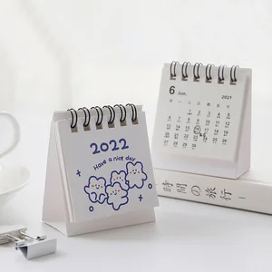 Mini Calendario de escritorio creativo para decoración, suministros escolares Kawaii de animales, suministros de oficina, 1 unidad, 2022