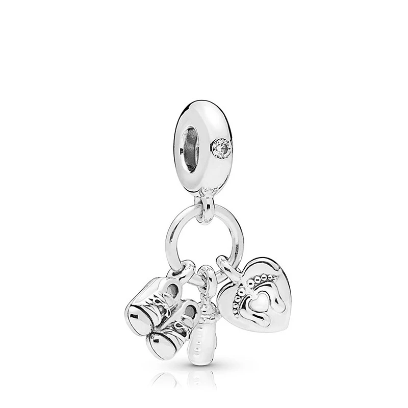 5PCS-New-Silver-Bady-Shoes-Feeding-Bottle-Heart-Footprint-Pendants-Charms-Fit-Women-Bracelet-DIY-Jewelry