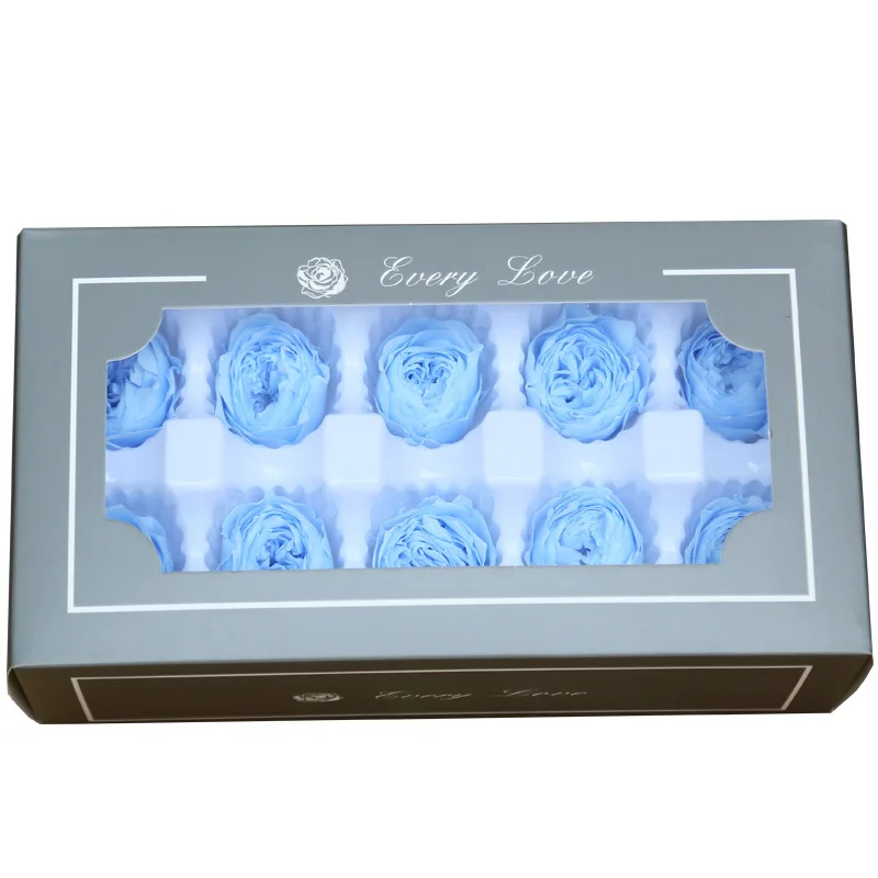 Sky Blue 10 шт./кор. вечный цветок 3-4 см является допустимой Роза Остина цветок Класс A "Законсервированные" Цветы на День святого Валентина DayWedding подарочная коробка в виде украшения Материал - Цвет: Sky Blue