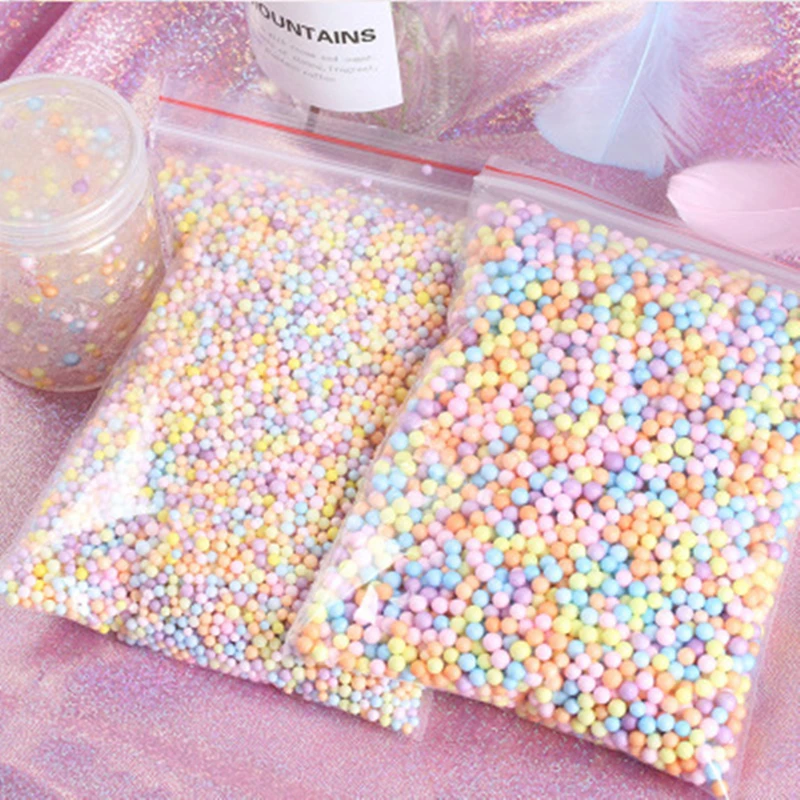 

10g/bag Meteor Ball Macaron DIY Colored Foam Ball Styrofoam Slime Balls Foam Beads Particles Valentine's Day Gift Box Filler