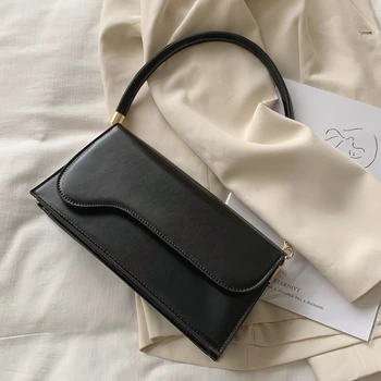 

Elegant HandBag Small Simple Shoulder Bags for Women 2020 PU Leather Baguette Bag Ladies Travel Office Normcore Minimalist New