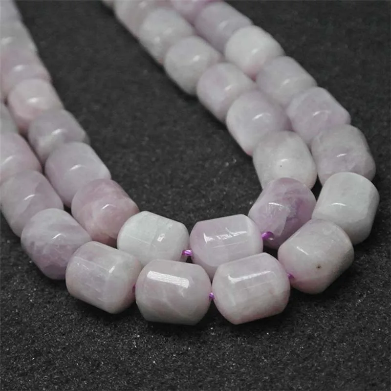 11-14mm Natural smooth Kunzite Cylindrical shape Stone Beads For DIY necklace bracelet jewelry making 15 