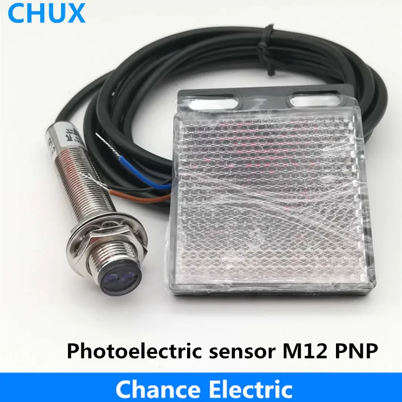 

CHUX Photoelectric Sensor Switch Reflector Mirror Type 12mm Pnp No/nc E12-3b1pa/pb Infrared Sensor
