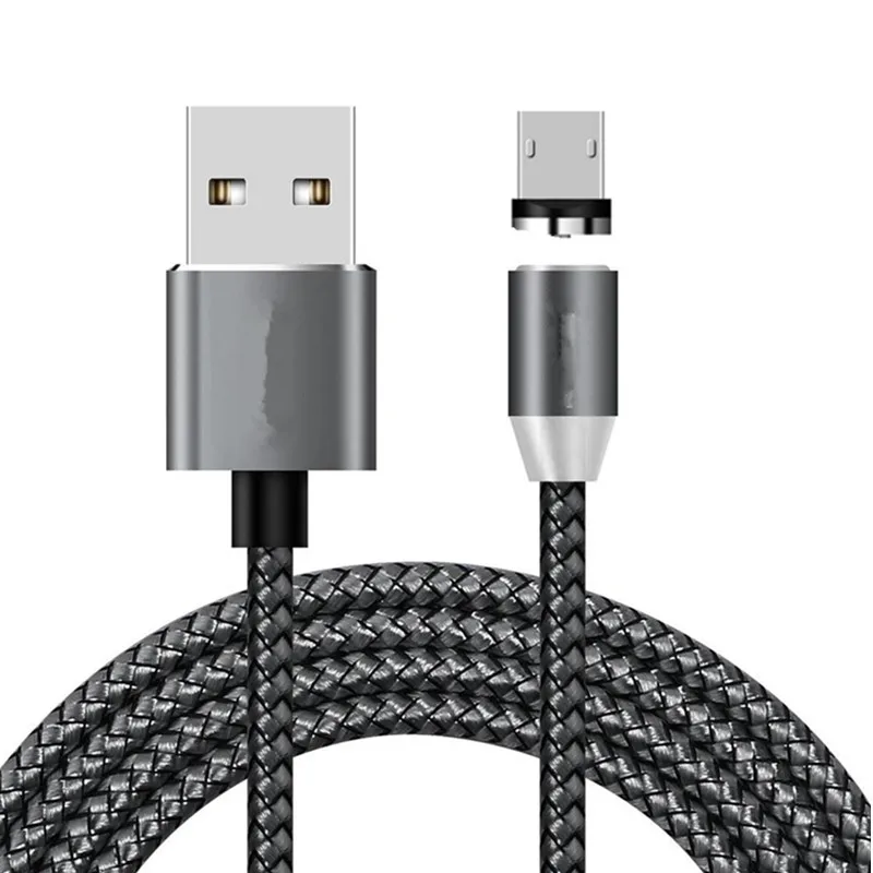 black Micro Cable Светодиодный Usb Micro зарядный кабель Micro Data Магнитный кабель для Huawei P8 Lite/P Smart Plus/Y6 Y5 Y9 Honor 8S Зарядный Кабель - Цвет: black Micro Cable