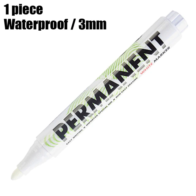 3.0/1.0mm White Marker Pen Waterproof Graffiti Paint Oil Permanent  Waterproof Marker For Glass Leather