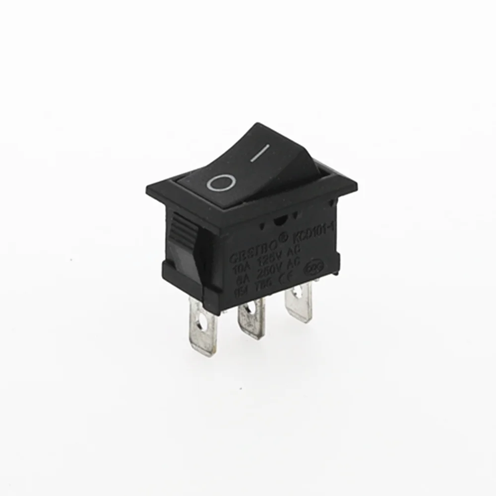 5 шт. KCD1 3Pin лодка автомобиля кулисный переключатель 6A/10A 250 V/125 V AC красный желтый зеленый синий черный кнопка Лучшая цена KCD1 - Цвет: Black 2D3P