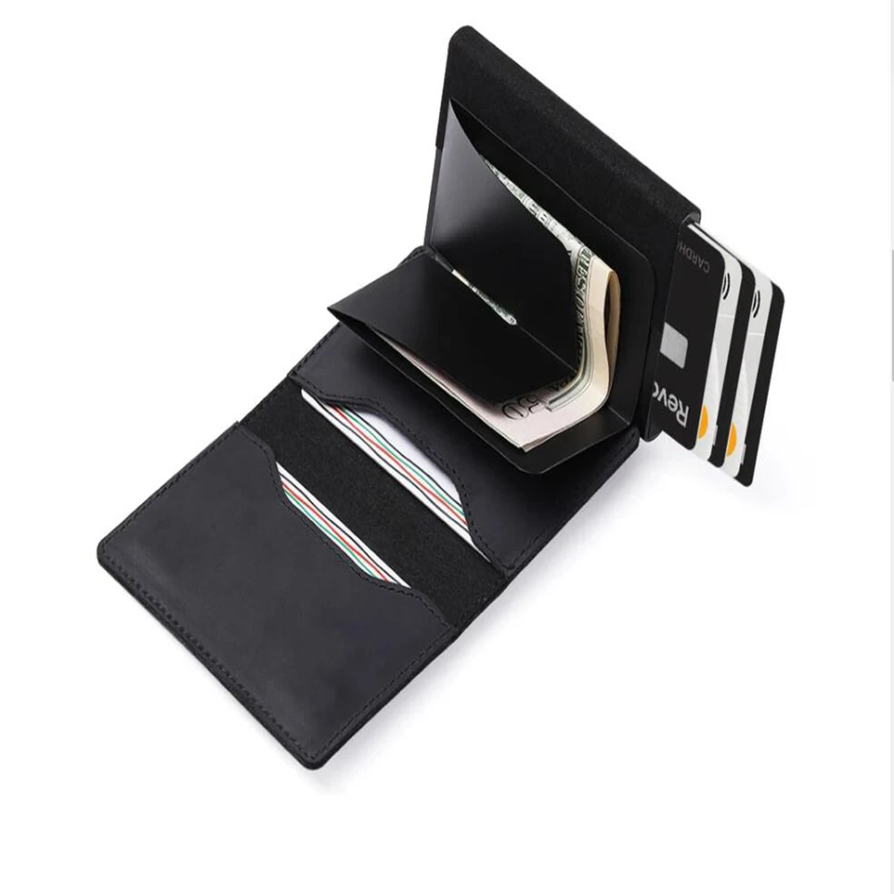 Genuine Leather Airtag Wallet Airtags Card Holder Anti-lost Protective Cover RFID Multifunctional leather airtag wallet