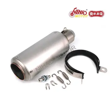 

39 BM007SS Universal Stainless Steel Muffler Silence exhaust pipe for SC Project Motorcycle Scooter Motocross Parts Nihao Motor