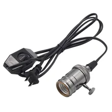 Aluminum Lamp European Style Modern Metal Button Dimmer Switch Plug Retro Vintage Lamp Holder Accessories E27 Edison Screw