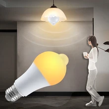 Автоматическое включение/выключение движения PIR лампочка с сенсорным управлением инфракрасный чувствительный ночник 85-265 в 12 Вт 15 Вт 18 Вт B22 E27 Светодиодный светильник с датчиком движения