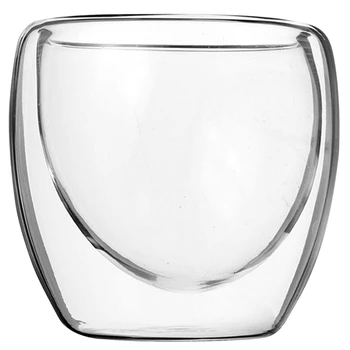 

6Pcs/Set Double Wall Heat Resistant Cup Clear Handmade Tea Drink Healthy Drink Cups Coffee Insulated Gift