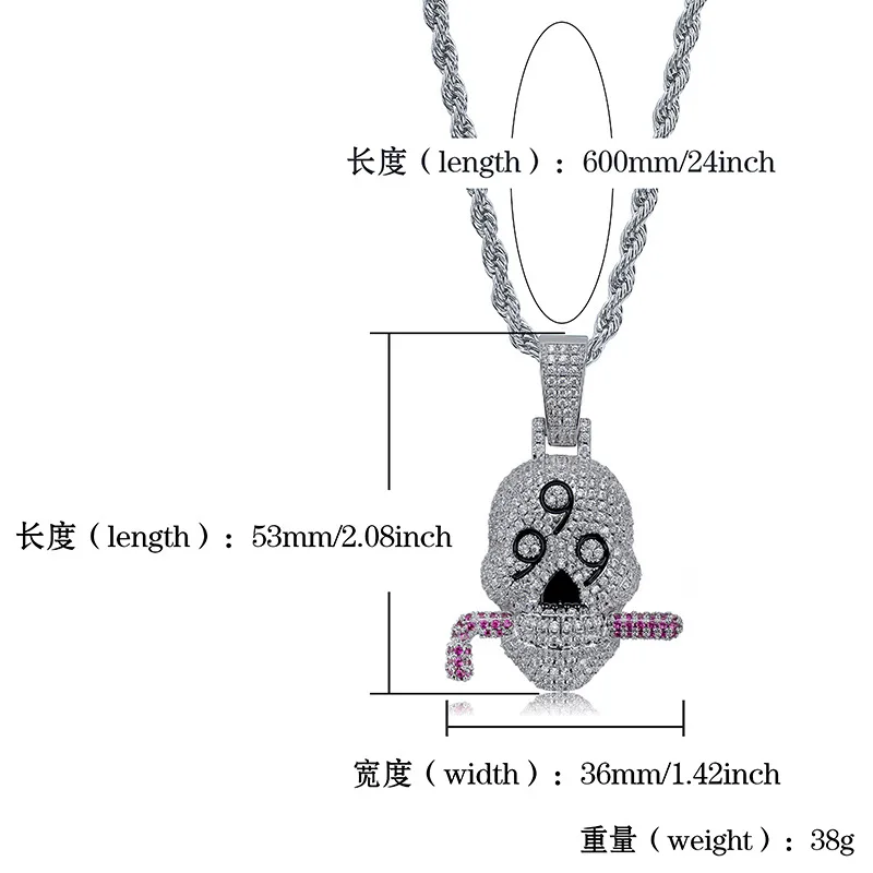 999 Skull Pendant \u0026 Necklace 18k Gold 