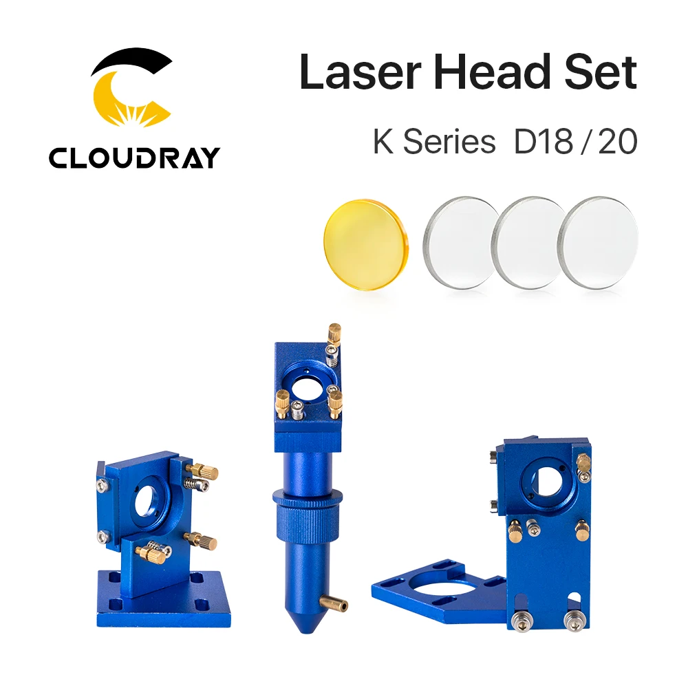 Cloudray K Series Blue Golden  CO2 Laser Head Set with Lens Mirror for 2030 4060 K40 Laser Engraving Cutting Machine