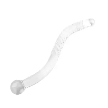 Big Long Double Bead Crystal Glass Dildo Fake Penis Anal Butt Plug Vagina Clit 2