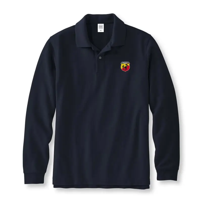 Abarth хлопок рубашки поло для мужчин и женщин унисекс MaleCotton бренды рубашки поло для мужчин размера плюс брендовая одежда с принтом E9H9A - Цвет: Long Navy