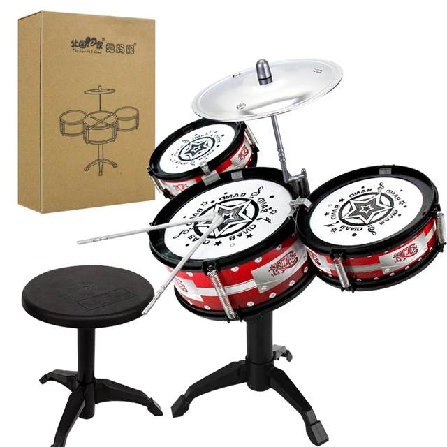 Simulation Drum Set Junior Drums Kit Kids Jazz Drums Percussion Musical Instrument Wisdom Development Toys For Children Gifts 5