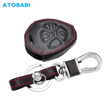 

Real Leather Car Key Case Fit For Toyota Prado Mark Corolla Camry Reiz 3 Buttons Keyless Remote Fob Shell Cover Holder Keys Bag