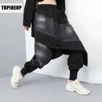 

High fashion hippie retro Vintage Harem Jeans Hip Hop Street Ankle Length Crotch Trousers