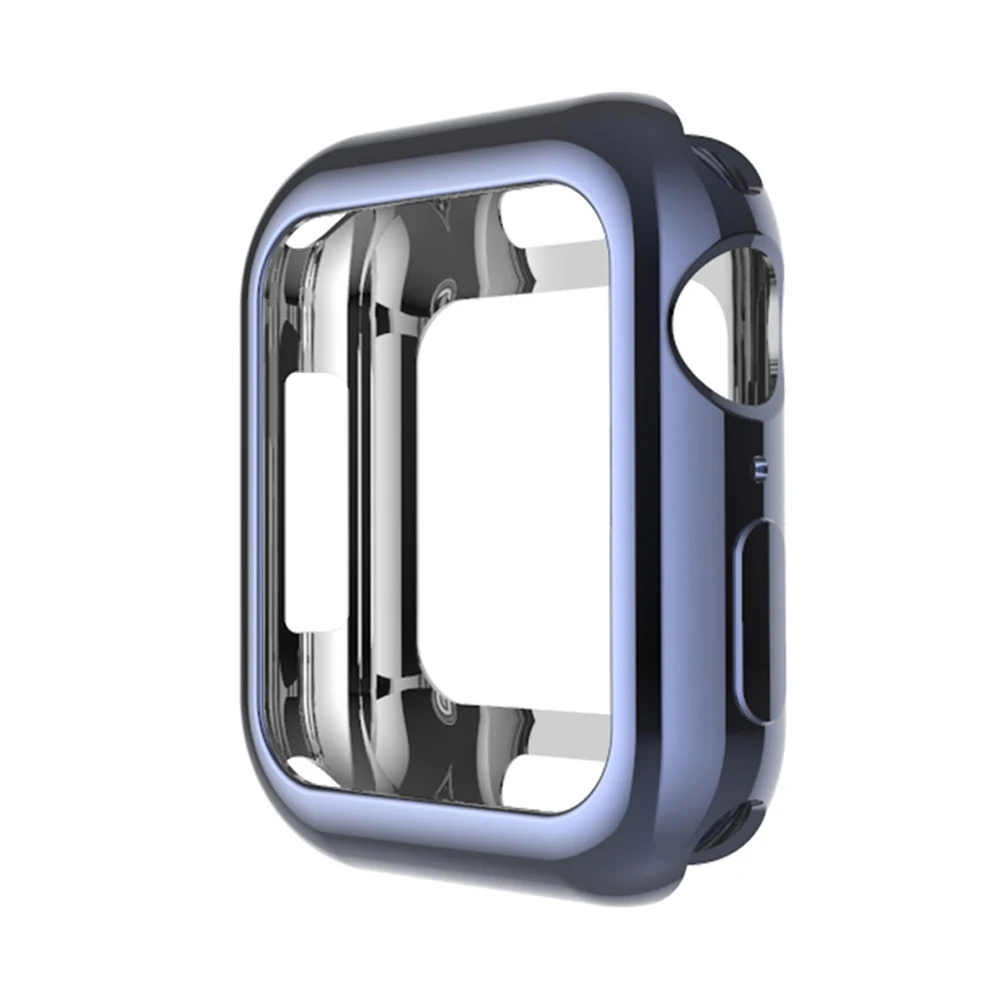 Gray Мягкий чехол из ТПУ для Apple Watch Series 5 4 3 2 крышка 40 мм 44 мм 38 мм 42 мм бампер для iWatch рамка аксессуары - Цвет: Gray