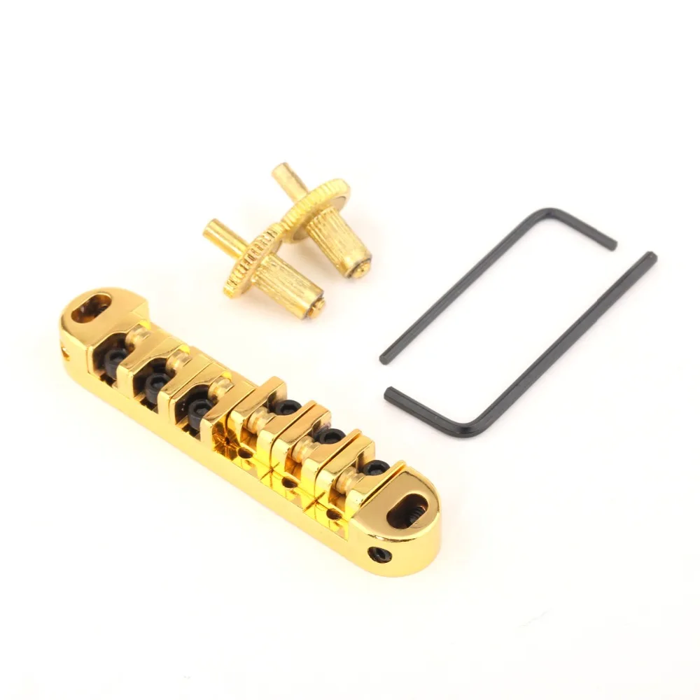 Musiclily роликовый фиксатор Tune-o-matic Guitar Bridge Tunematic Saddle для электрогитары Les Paul style, Gold