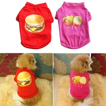 Жилет с принтом гамбургеров и конфет для маленьких собак; сезон весна-лето; жилет с рисунком собаки, кошки; рубашка