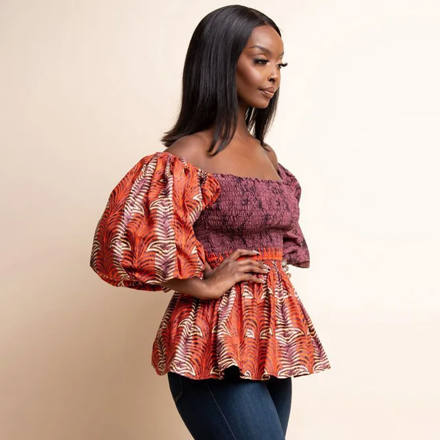 Nkeru Crop Tops Party Printing Dress - Image 3