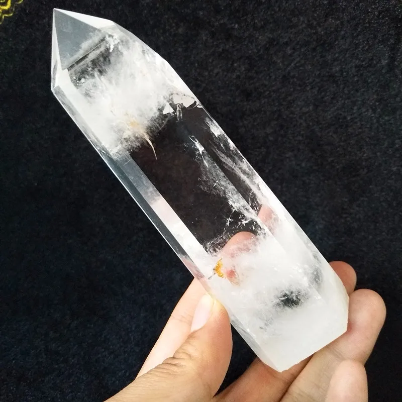 D33 217g 133mm Натуральный прозрачный кварцевый Кристал острый feng shui камень Исцеление кристаллические палочки энергия чакры - Цвет: D33 217g 133mm