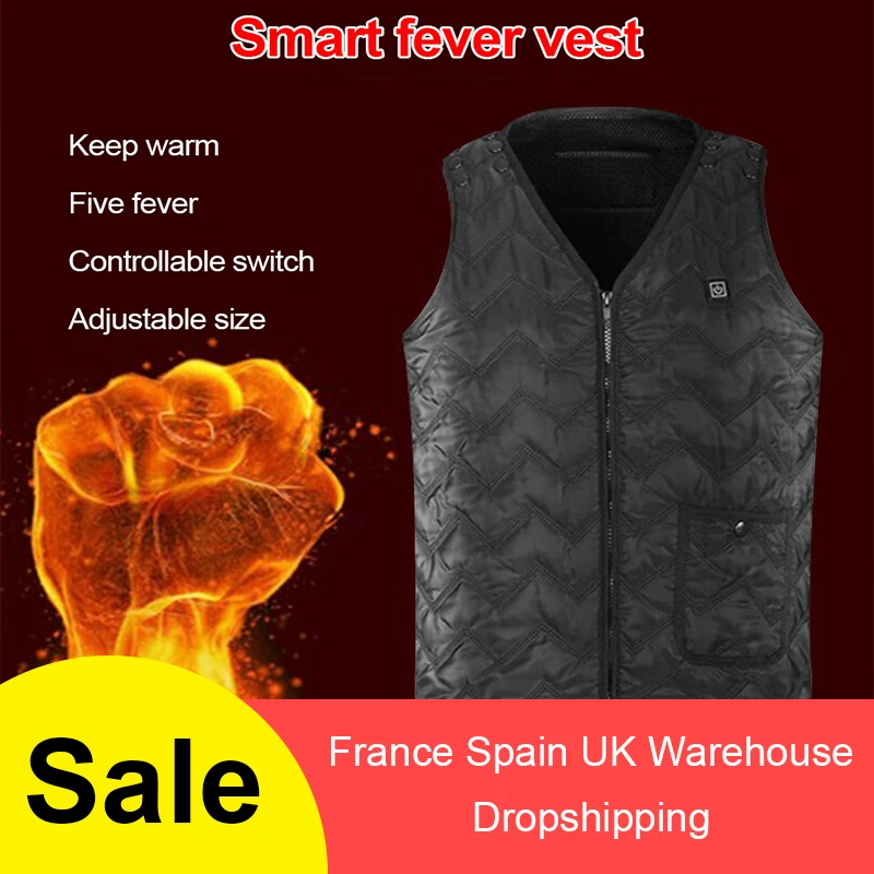 

Outdoor USB Infrared Heating Vest Jacket Winter Flexible Electric Thermal Clothing Waistcoat Fishing Hiking for Men Women