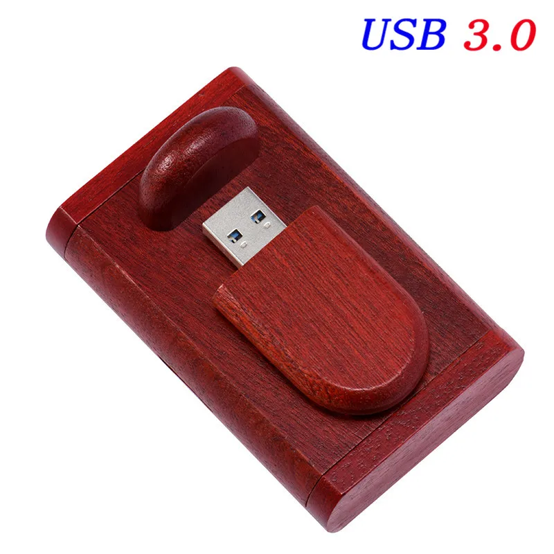 Rose wood with box JASTER USB3.0(более 10 шт бесплатный логотип) Деревянный usb+ коробка ручка привод 64 ГБ 32 ГБ 16 ГБ флэш-накопитель Memory Stick с логотипом на заказ свадебный подарок - Цвет: Rose wood with box