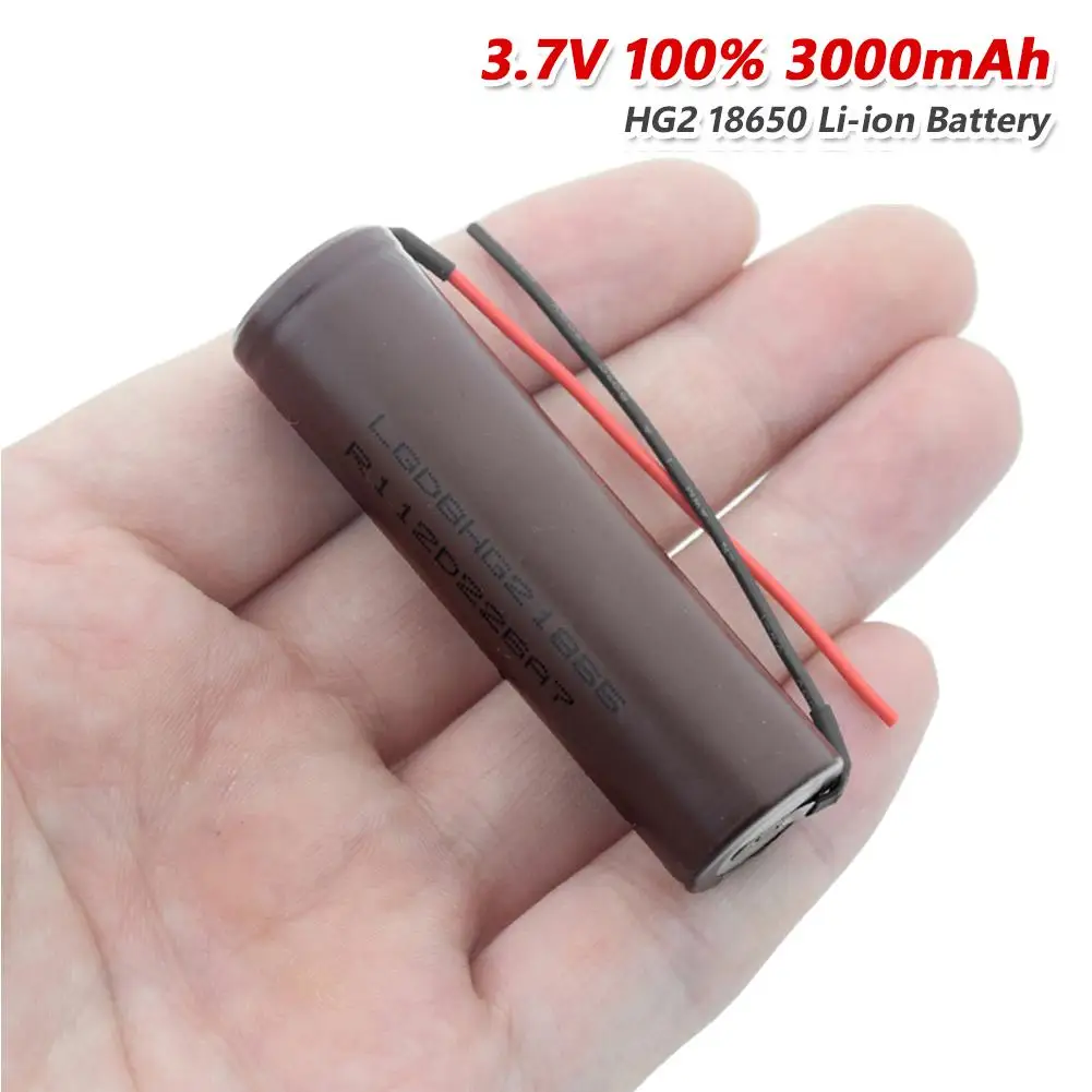 Panasonic 1 шт перезаряжаемая батарея 3,7 v 18650 Hg2 3000mah с высоким дренажным 20a выходом литиевая пила с вкладками для фонарь с микрофоном