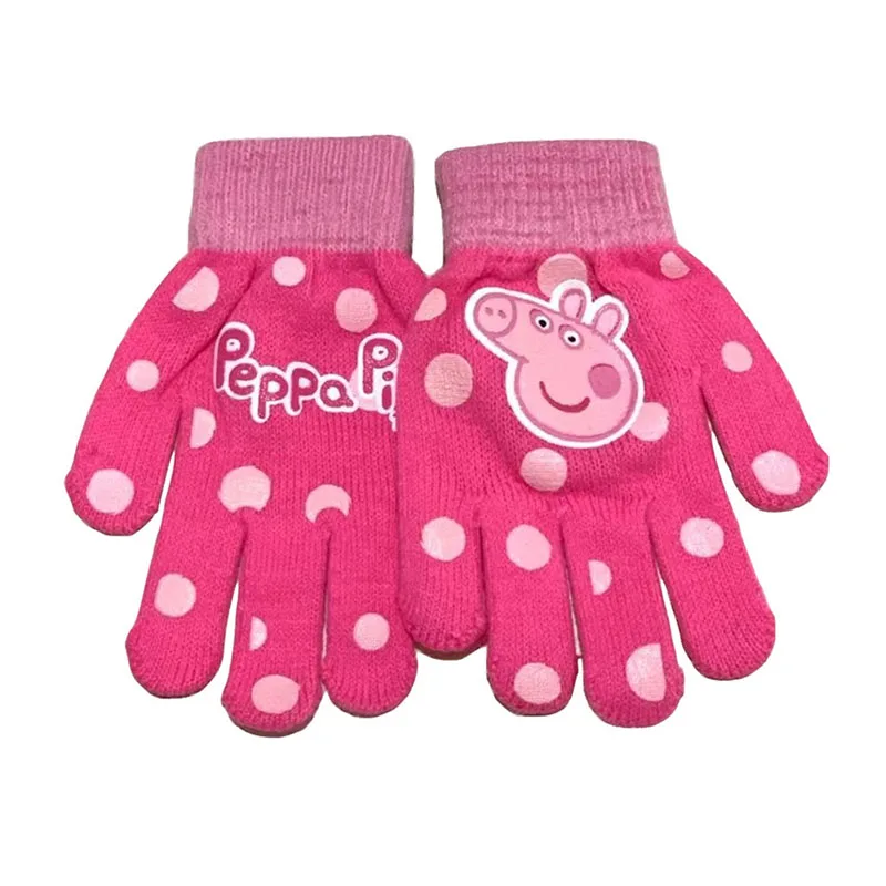 Peppa Pig Peggy трикотажный зимний шарф перчатки вязаная шапка из трех частей модный Джокер ребенок день рождения Рождественский подарок