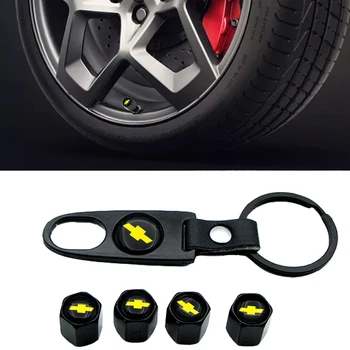 

Car Badge Wheel Tire Valve Cap Tyre Dust Cap Keychain For Chevrolets cruze captiva lacetti aveo niva trax onix accessories