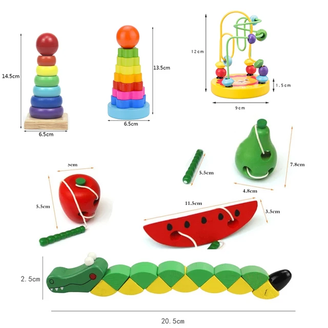 Baby Montessori Educational Math Toy Wooden mini Circles Bead Wire Maze Roller Coaster Abacus Puzzle toys For Kids Boy Girl Gift 4
