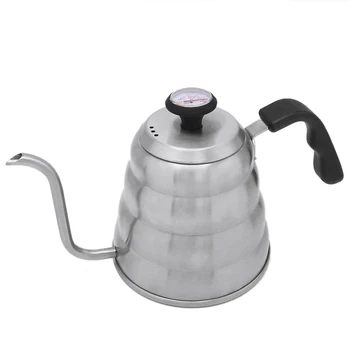 

1.2L Coffee Kettle Gooseneck Spout Teapot with Thermometer Barista Tools