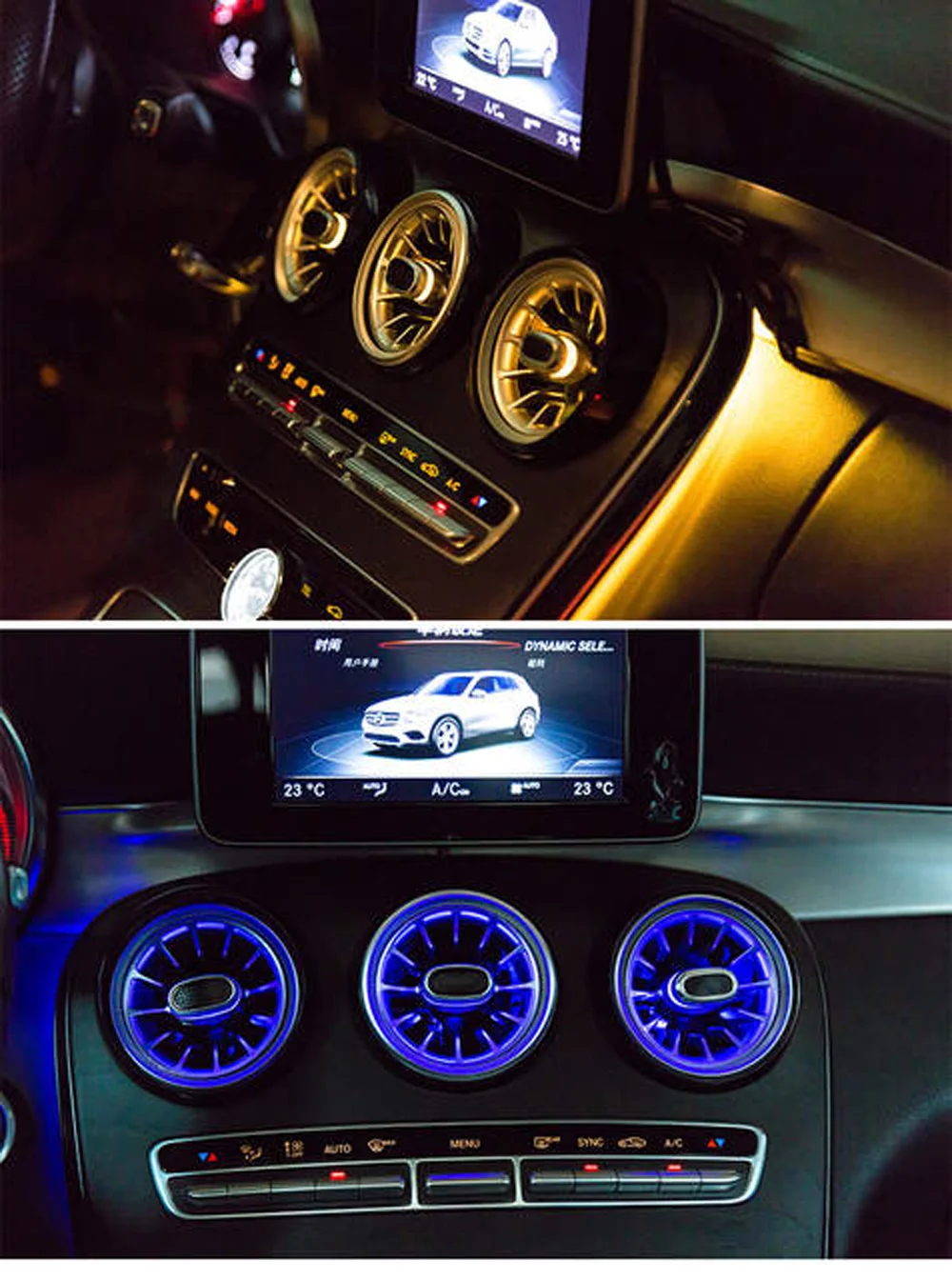 7pcs Air Vent Outlet Ring Cover Trim for Mercedes Benz GLC GLC300 GLC200 GLC250