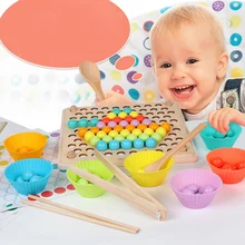 Детские Ранние развивающие игрушки деревянные игрушки Монтессори руки обучения мозгу клип бусины головоломки доска Математика игра