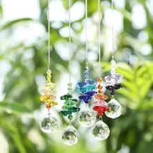 H& D чакра окна Suncatchers Радуга коллекция орнамент 20 мм кристаллическая Призма люстры мяч дома Висячие капли декор, упаковка из 5