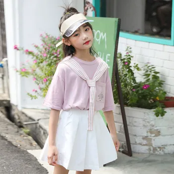 

YourSeason New 2020 Summer Girls Clothes Set Patchwork Casual T Shirts Shirt And Loose Skirts Dress Two Piece Set For Baby Girl
