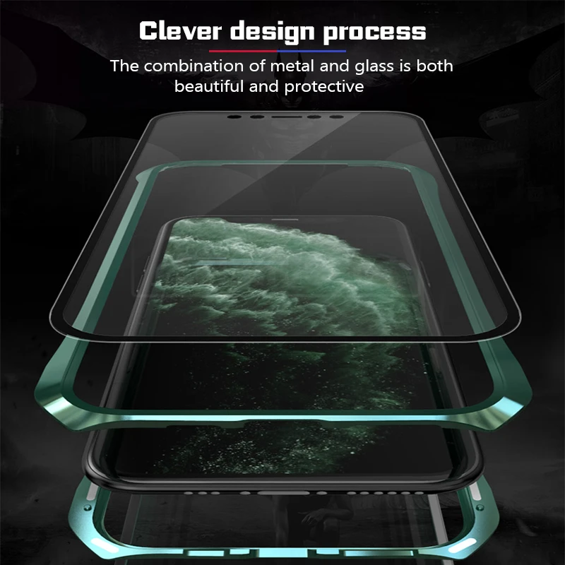 Для iPhone 11 Pro Max чехол Магнитный чехол для iPhone 11 Pro чехол 360 металлический Bumber полная защита противоударный чехол для телефона