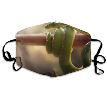 

Mouth Mask For Daily Dress Up, Green Snake Anti-dust Mouth-Muffle, Washable Reusable Holiday Half Face Masks For Mens And Womens