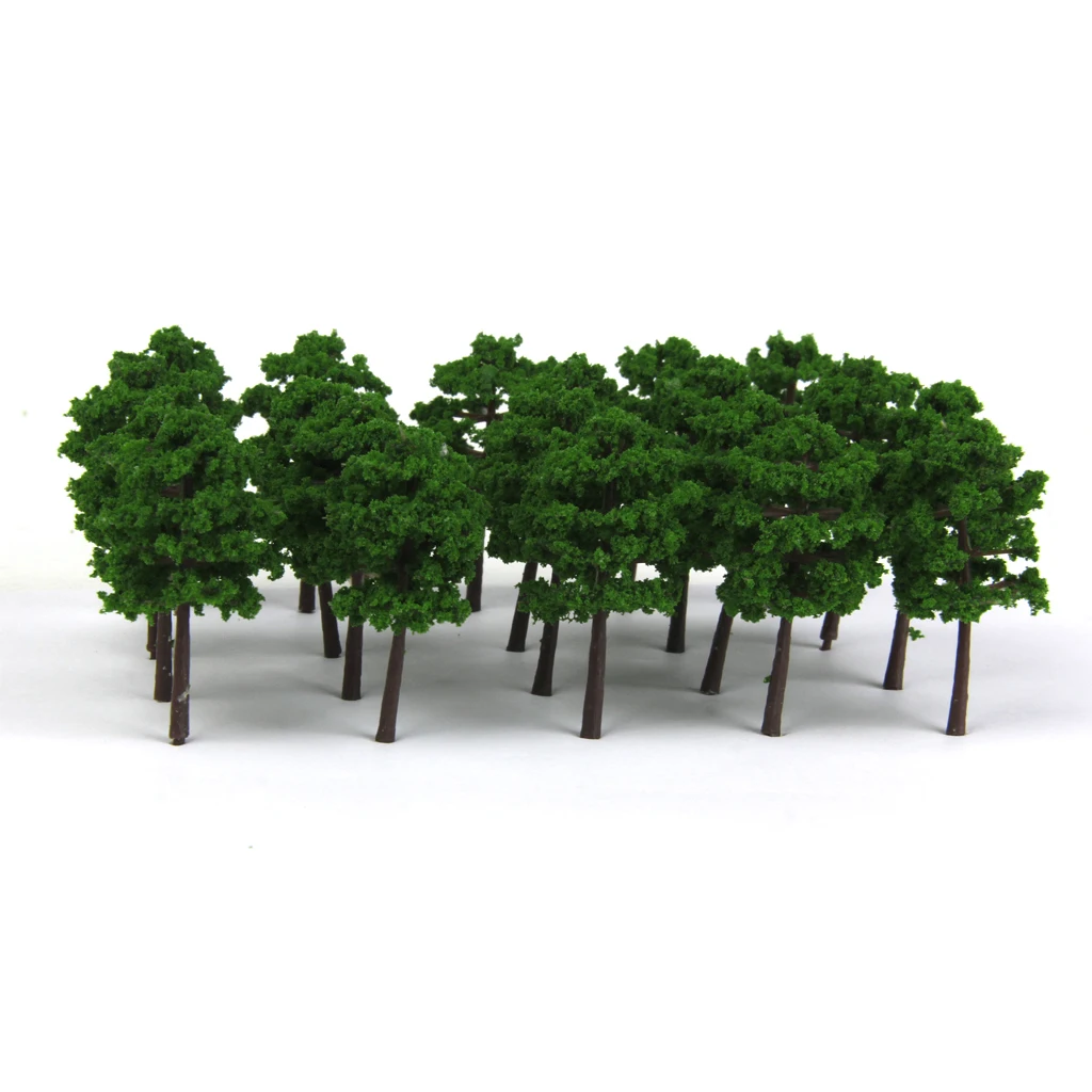 Пластиковые модели деревьев поезд железнодорожные пейзажи 40 шт. темно-зеленый 1/250 Z Масштаб